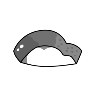 白身魚のモノクロイラスト