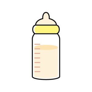 哺乳瓶に入ったミルクのカラーイラスト