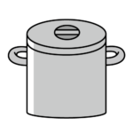 汁物を入れる食缶のカラーイラスト