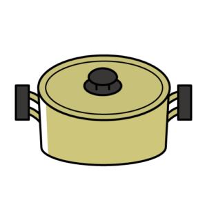 ゴールドの鍋のカラーイラスト