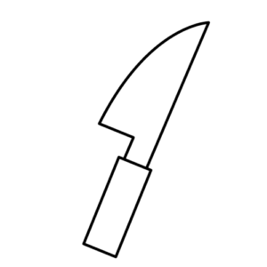 料理包丁のモノクロイラスト