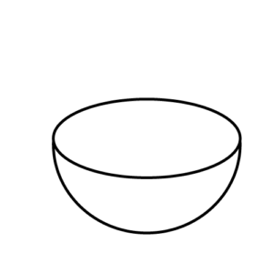 ボウルのモノクロイラスト