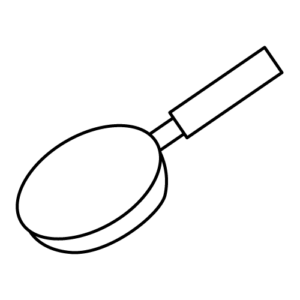 フライパンのモノクロイラスト