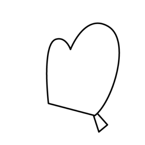 ミトンのモノクロイラスト