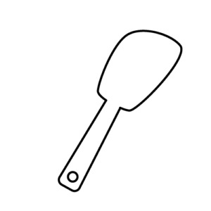 木べらのモノクロイラスト