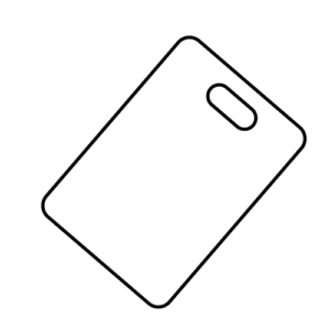 まな板のモノクロイラスト