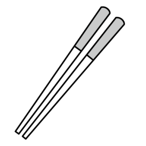 菜箸のモノクロイラスト