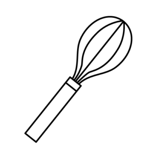 泡立て器のモノクロイラスト