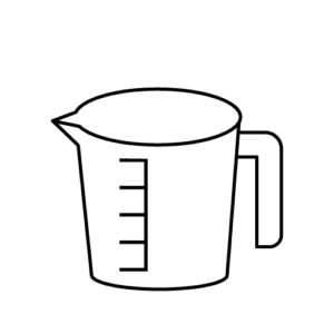 計量カップのモノクロイラスト