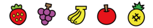 フルーツのラインのカラーイラスト