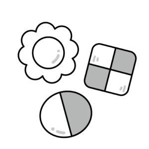 クッキーのモノクロイラスト