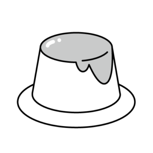 プリンのモノクロイラスト