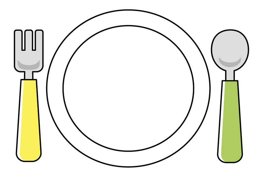 お皿のカード2(カラー)