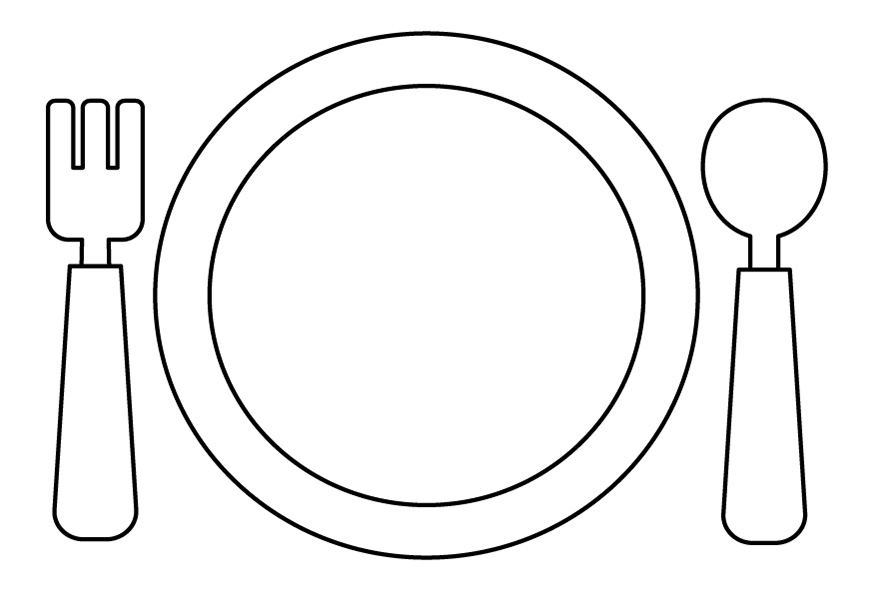 お皿のカード(モノクロ)