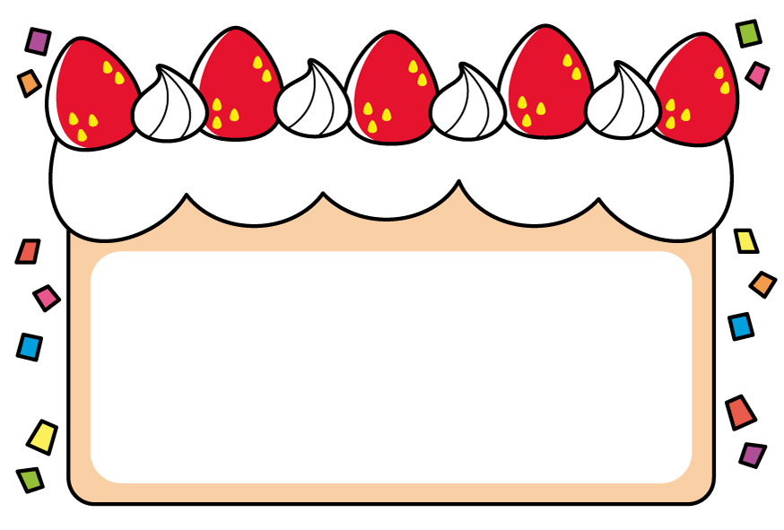 ケーキのカード(カラー)