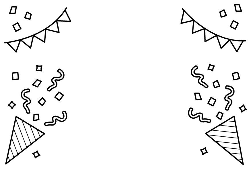 お祝いのカード(モノクロ)