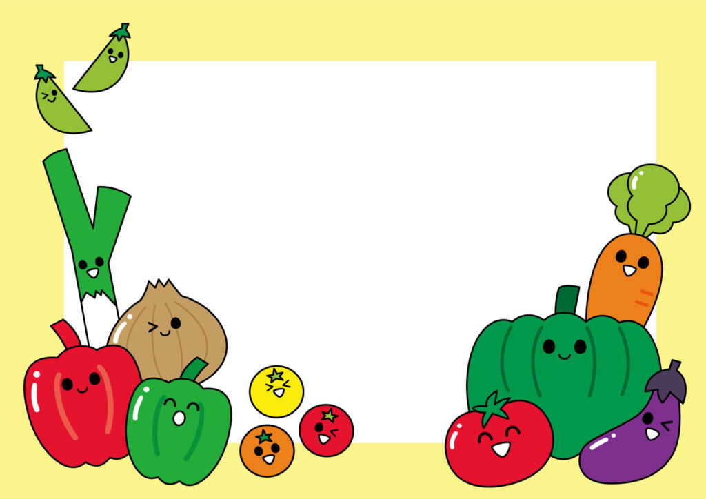 野菜のイラストの掲示物(A4)