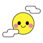 かわいい満月のカラーイラスト