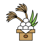 すすきとお月見団子のカラーイラスト