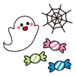 お化けとあめのカラーイラスト