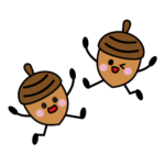 かわいいどんぐりのカラーイラスト
