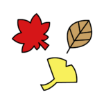 秋の葉っぱのカラーイラスト