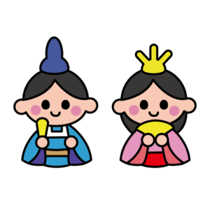 お内裏様とお雛様のカラーイラスト