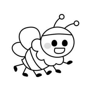 蜂のモノクロイラスト