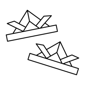 折り紙かぶとのモノクロイラスト