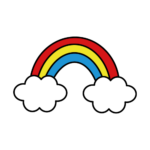 かわいい虹のカラーイラスト