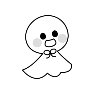 かわいいテルテル坊主のモノクロイラスト