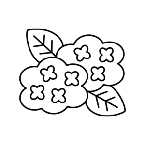 かわいい紫陽花のモノクロイラスト