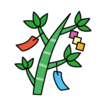 七夕の笹のカラーイラスト