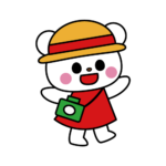 帽子をかぶったしろくまのカラーイラスト