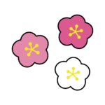 かわいい梅のカラーイラスト