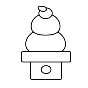 鏡餅のモノクロイラスト