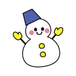 かわいい雪だるまのカラーイラスト