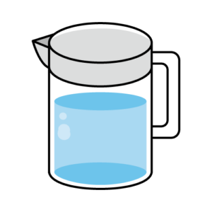 ポットに入った水のカラーイラスト