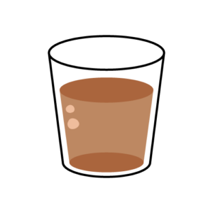 コップに入った麦茶のカラーイラスト