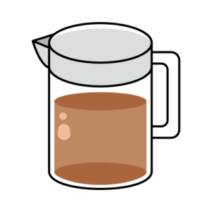 ポットに入った麦茶のカラーイラスト