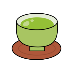 緑茶のカラーイラスト