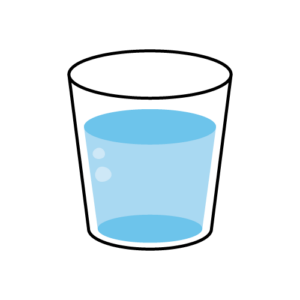 コップに入った水のカラーイラスト