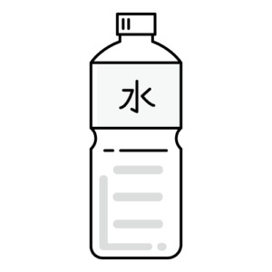 ペットボトルに入った水のモノクロイラスト