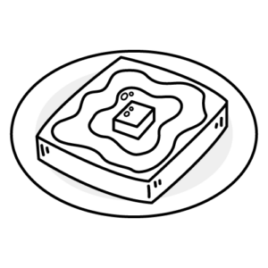 バタートーストのモノクロイラスト