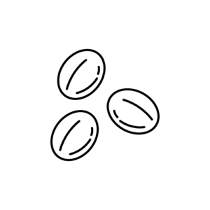 コーヒー豆のモノクロイラスト