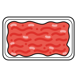 牛ひき肉のカラーイラスト