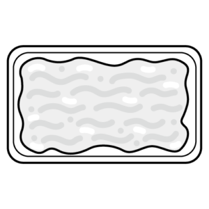 ひき肉のモノクロイラスト