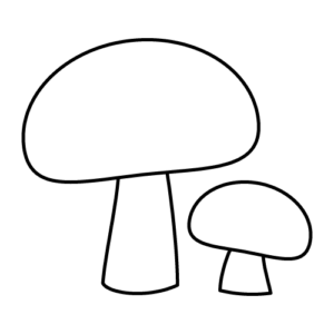 きのこのモノクロイラスト