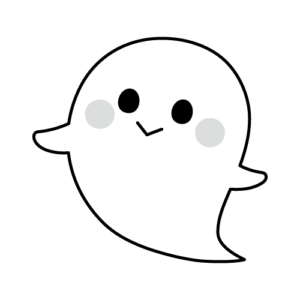 おばけのモノクロイラスト