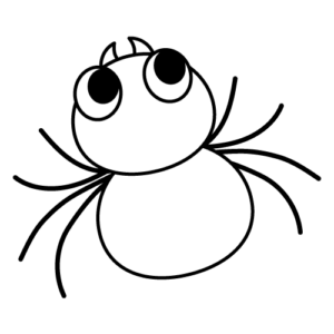 くものモノクロイラスト